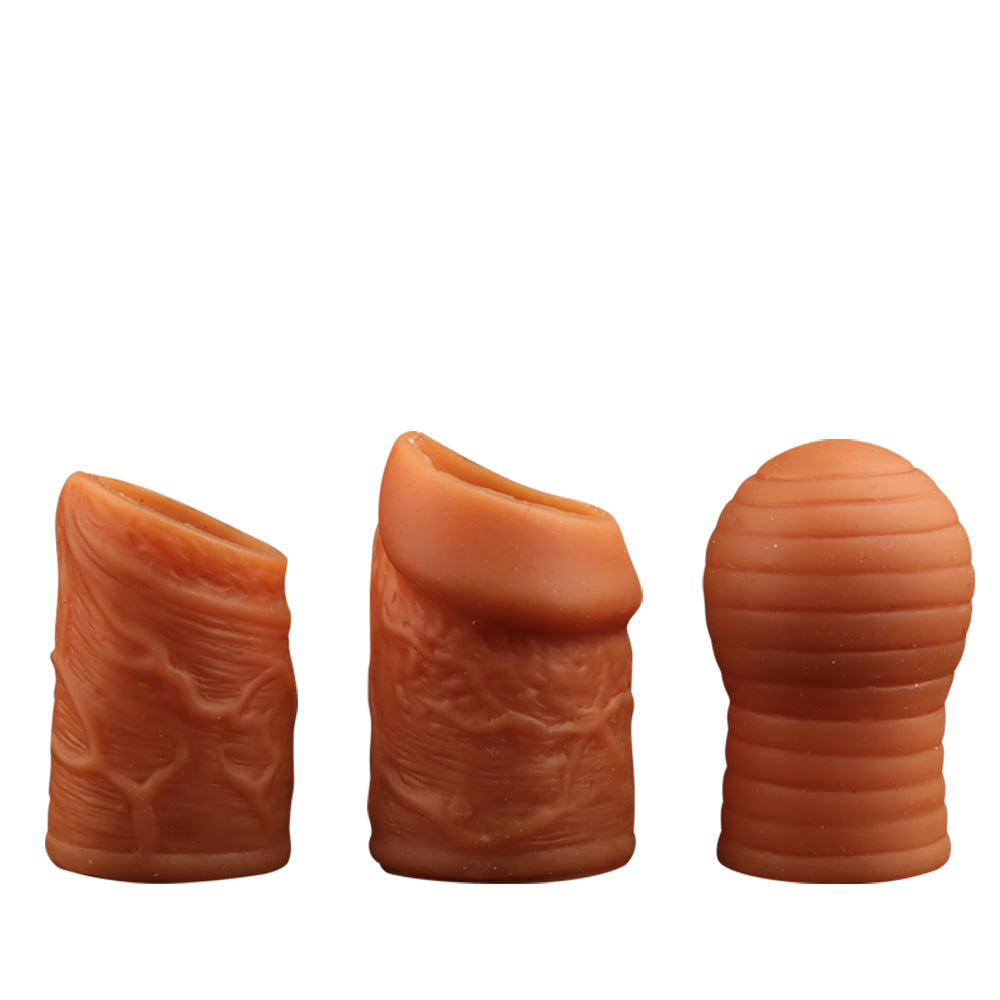 Silicone Cockring Penis Sleeve - Realistic Blocking and Restoring Ring Set Sex Toys for Men