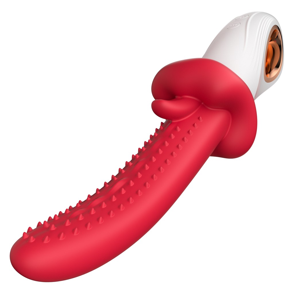 Tongue Licking G-spot Vibrator - Clit Anal Double Stimulator Handy Sex Toys for Women
