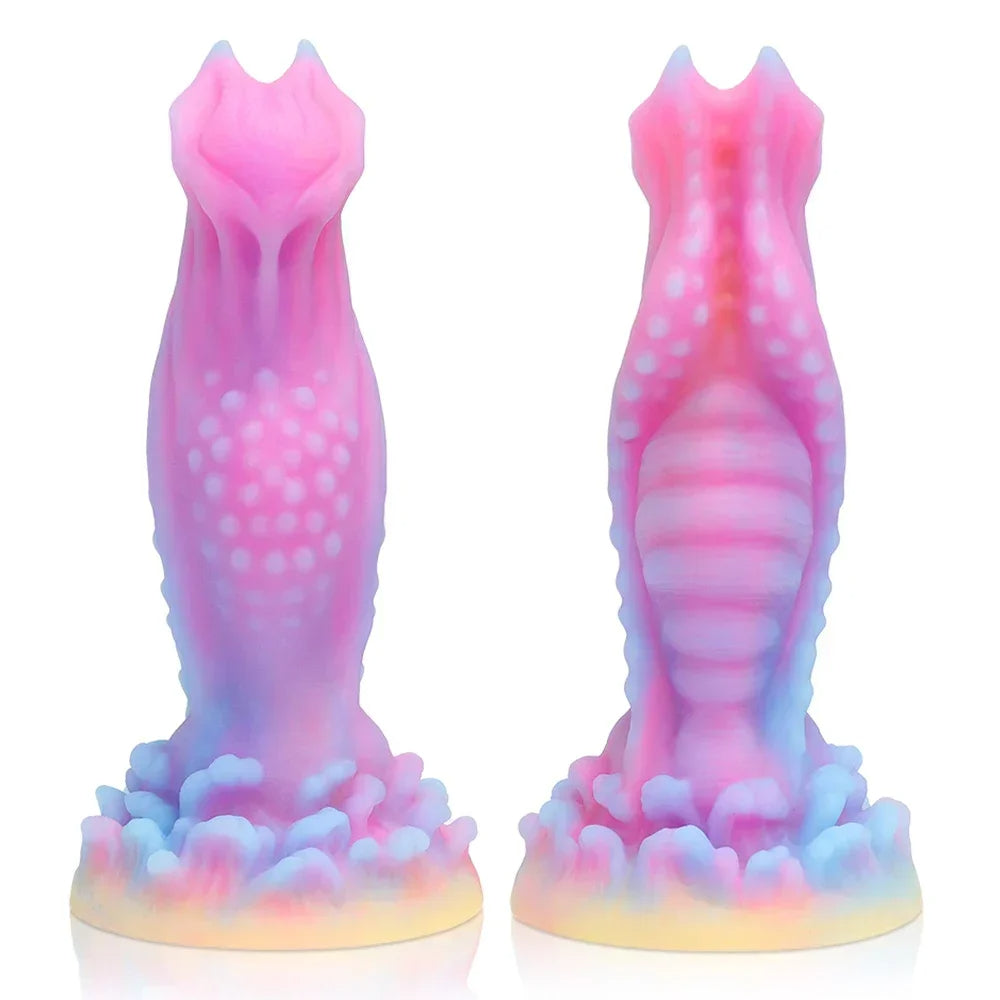 Luminous Monster Dildo - Exotic Dog Dildo Knotted Butt Plug Male Female Sex Toy