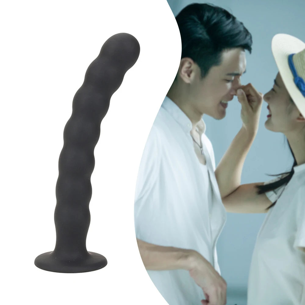 Silicone Butt Plug - 7 Pull Beads Anal Dildo G Spot Prostate Massager