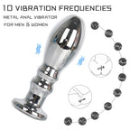 Vibrating Dildo Butt Plug - Metal Dildos G Spot Prostate Massage Anal Toys