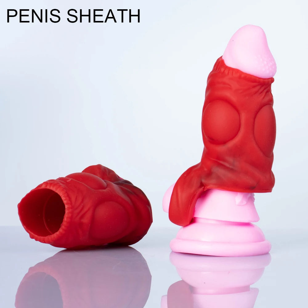 Monsterdildo Dragon Penis Sleeve Enlarger - Sillicone Fantasy Men Gay Pegging Sex Toys