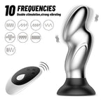 Domlust Vibrating Butt Plug - Remoter E-Stim Metal Anal Plug Vibrator