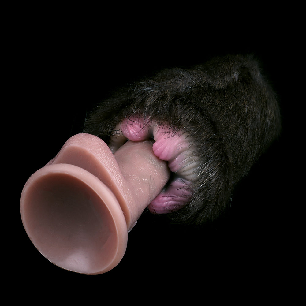 Domlust Black Cat Furry Pocket Pussy — Animal Vagina Silicone Masturbation Sleeve for Men