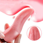 Pink Tongue Vibrator Clit Clamps - Clitoral Licking Nipple Stimulator Sex Toy for Women