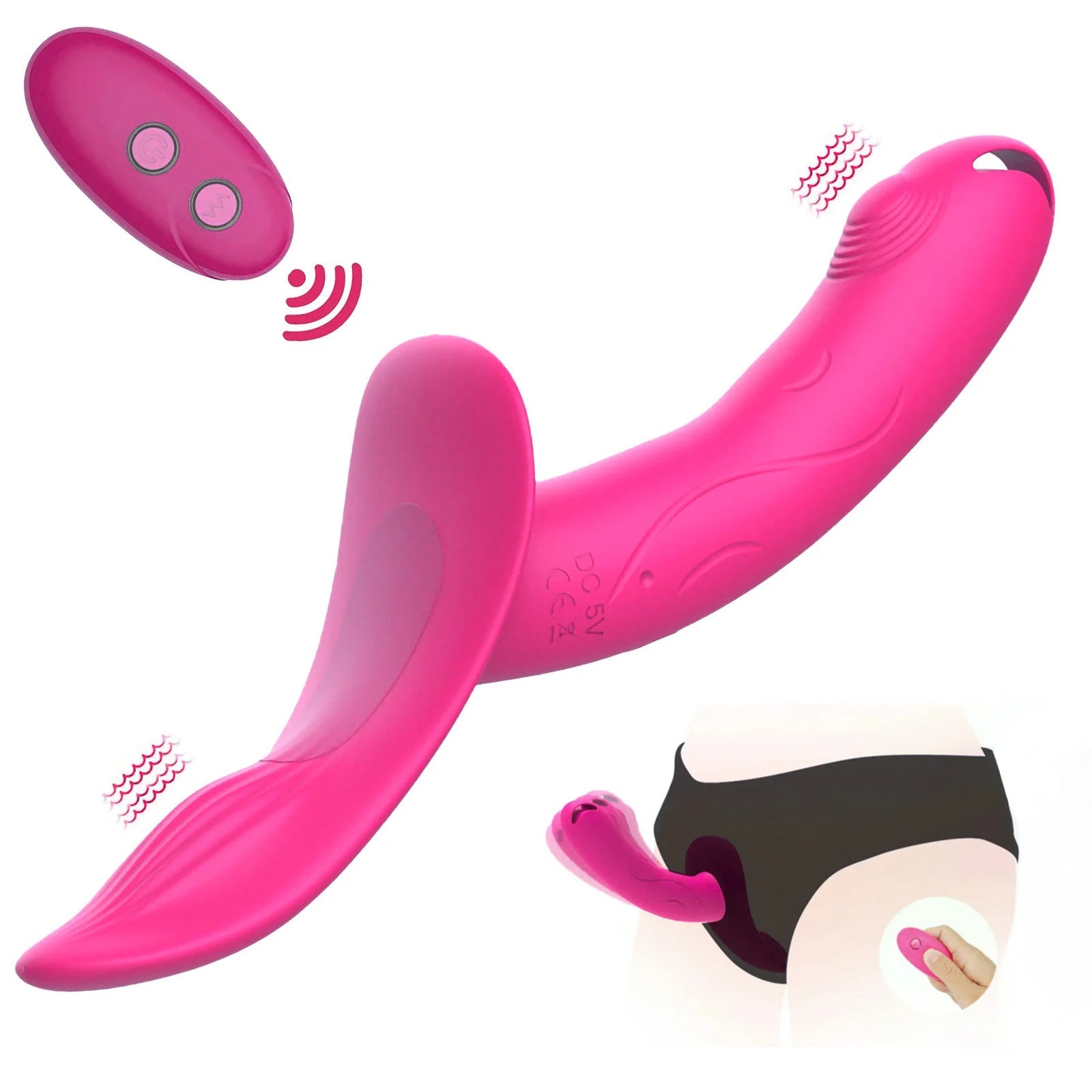 Remote Control Vibrating Strapon Dildo - Strap On Strapless Sex Toy for Women Masturbation