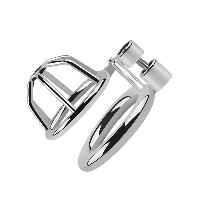 Silent Lock Stainless Steel Chastity Cage with 1-Way Belt and 3 Size Rings- Adult Sex Toy for Bondage