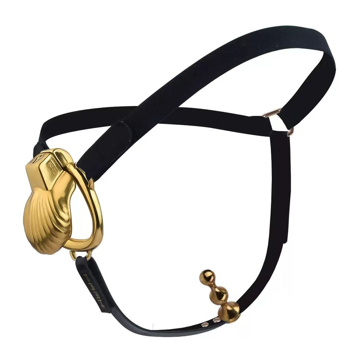 Small Gold Shell-Shaped Chastity Cage – Comfortable & Venus’ Shell Lock