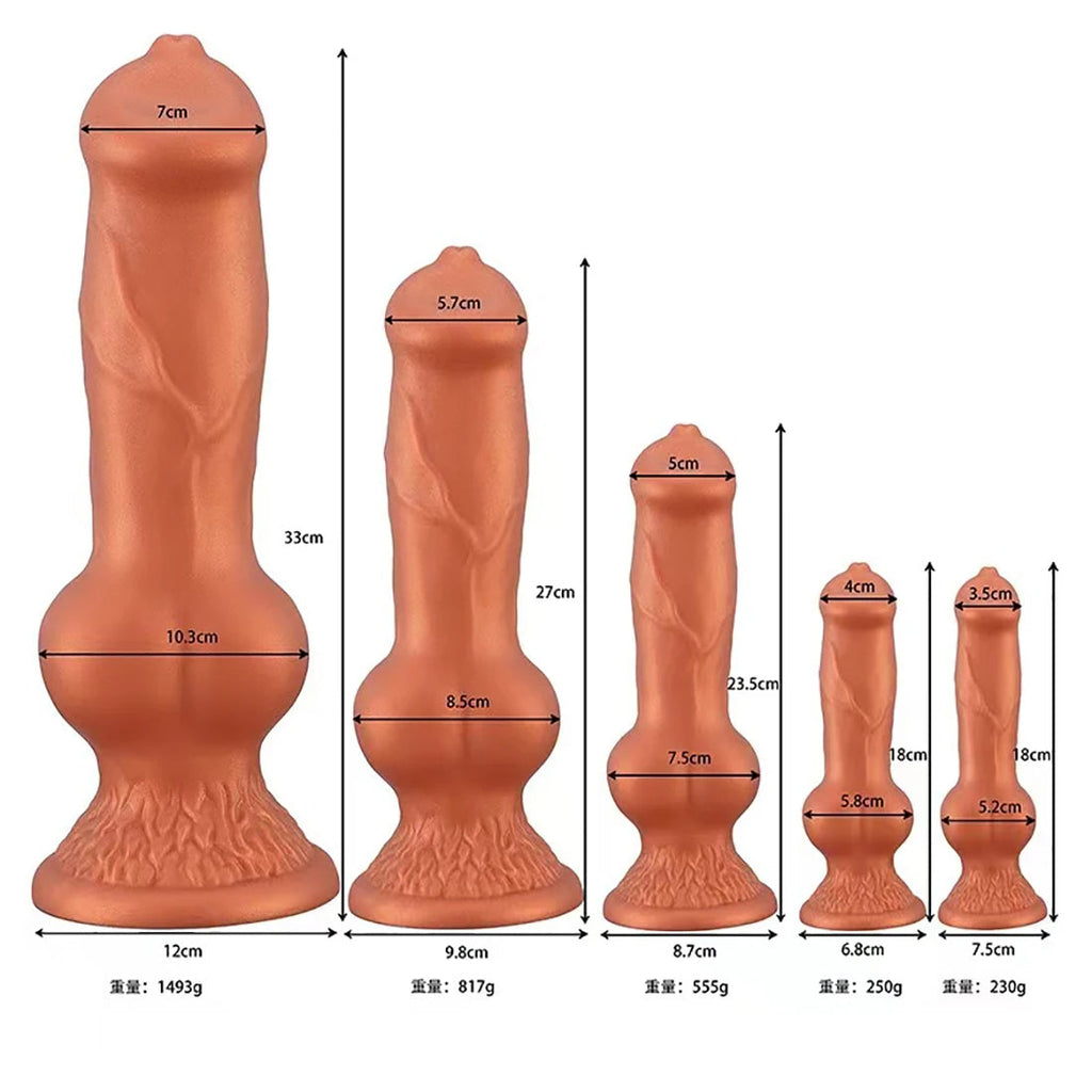 Big Knotted Dog Dildo Anal Plug - Realistic Animaldildo Beast Sex Toys for Women Lesbian