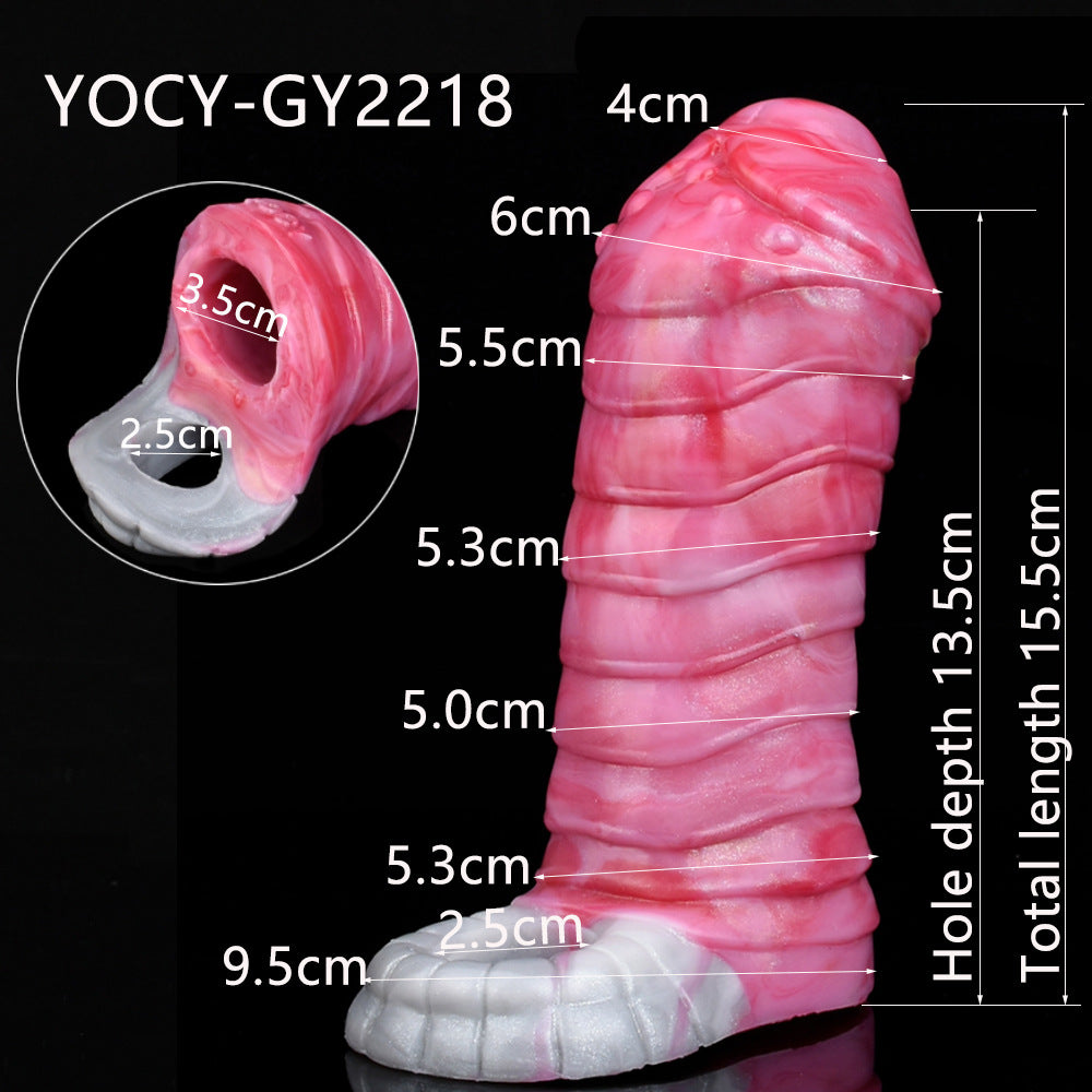 Fire Horse Penis Sleeve Sheath Enlarger - Silicone Monsterdildo Cock Extender Male Condom