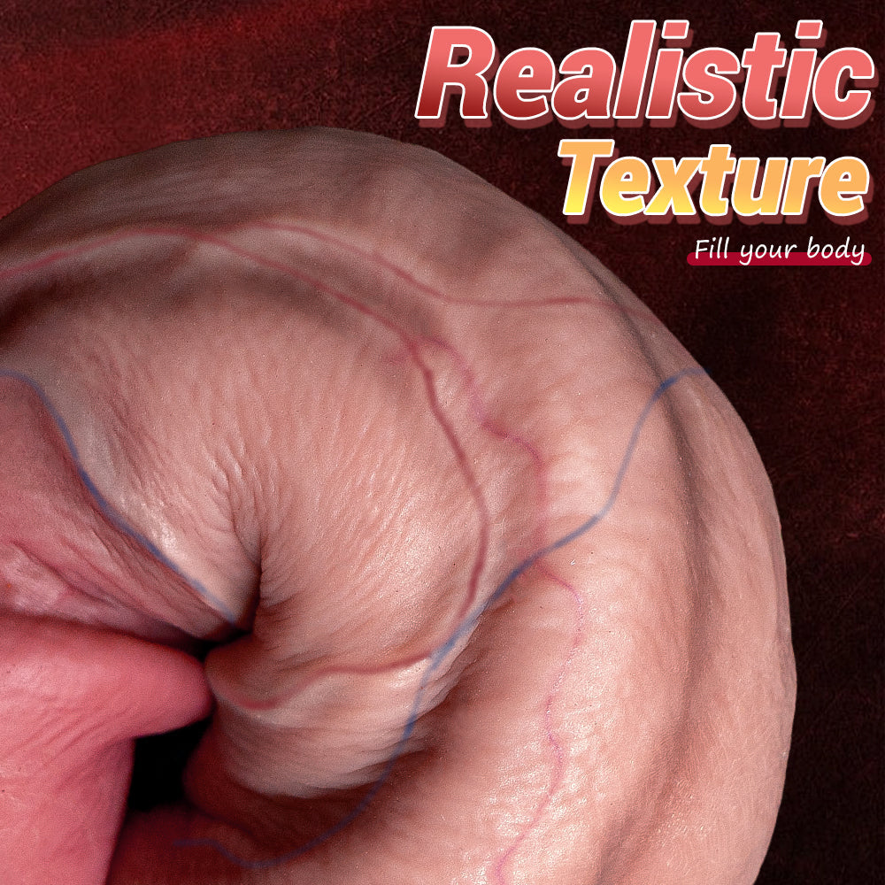 Realistic Liquid Silicone Dildo with Suction Cup 9-Inch Huge Sex Toy