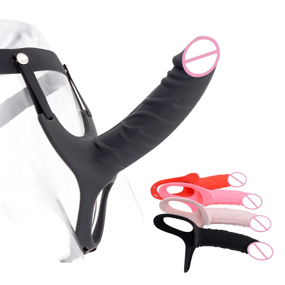 Male Strap On Cock Sleeve Sheath - Realistic Penis Enlarger Harneess Extender Pegging Play