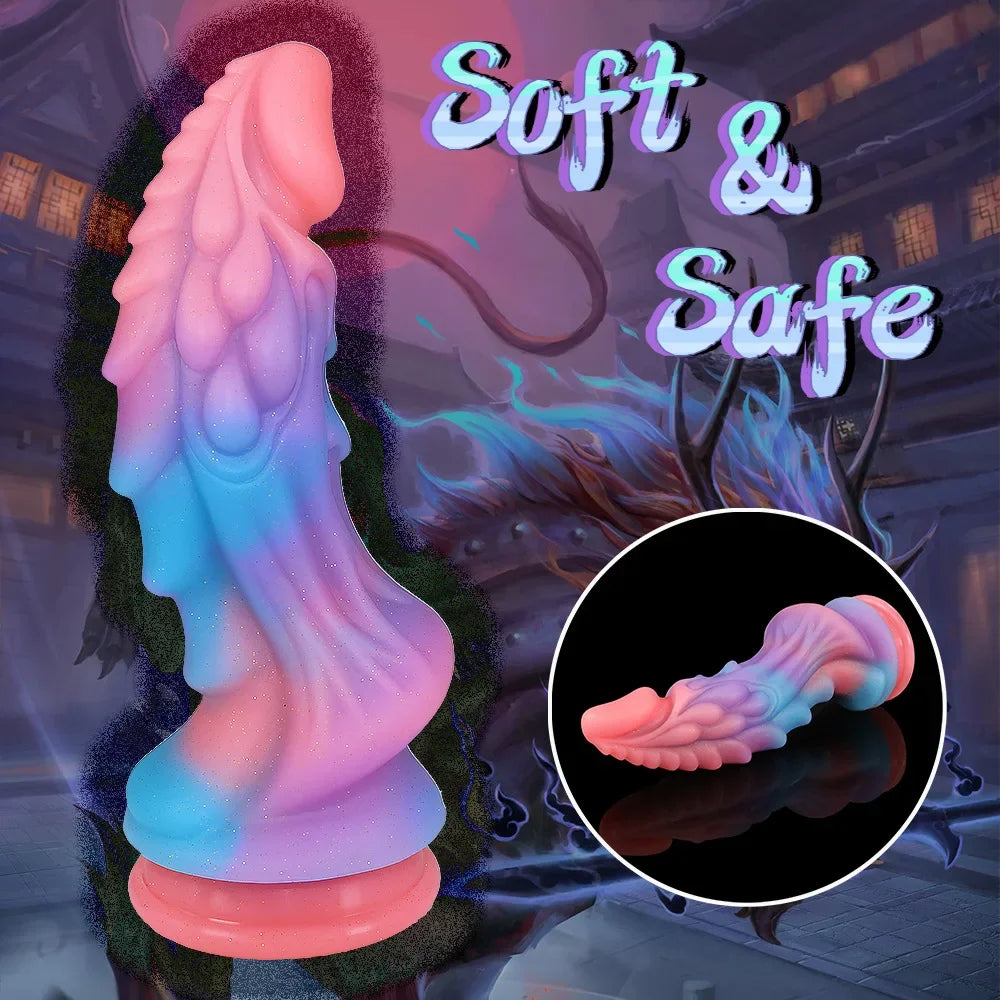 Luminous Monster Dildos Butt Plug - Exotic Dragon Anal Dildo Sex Toys for Women Men