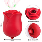 Clit Sucking Tongue Licking Rose Toy - Double End Nipple Clitoral Vibrator