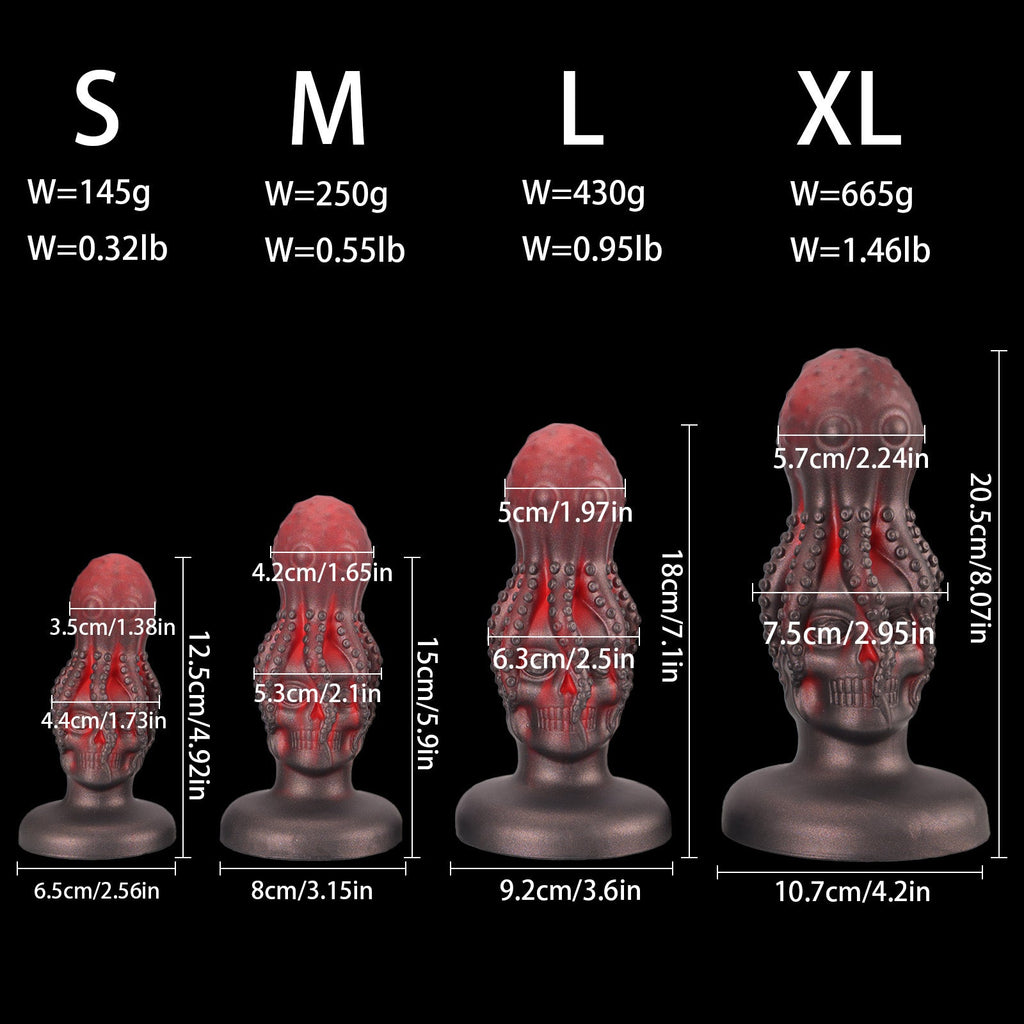 Octopus Dildo Anal Dilator Butt Plug - Alien Skull Monsterdildo Women Vaginal Masturbator