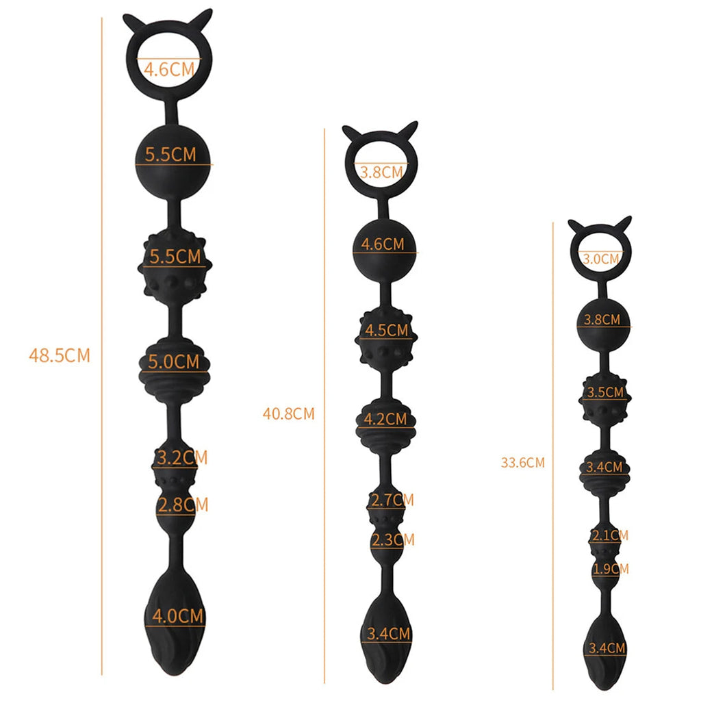 Big Anal Beads Butt Plug - Soft Silicone Knotted Dildo Anal Expansion Dilator Sex Toys
