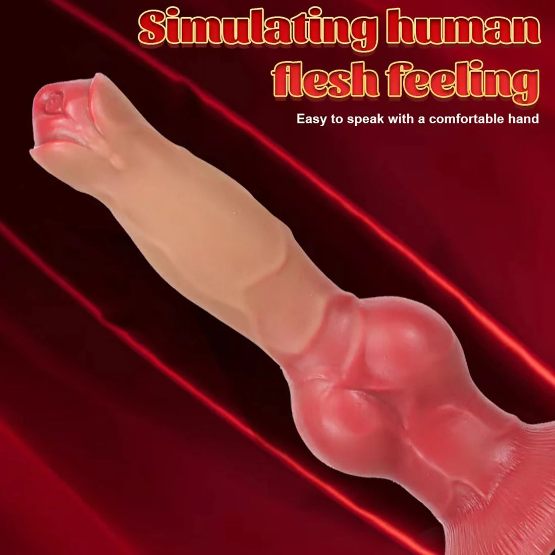 Realistic Dog Dildo Butt Plug - Huge Flesh Silicone Dildo with Big Suction Cup.