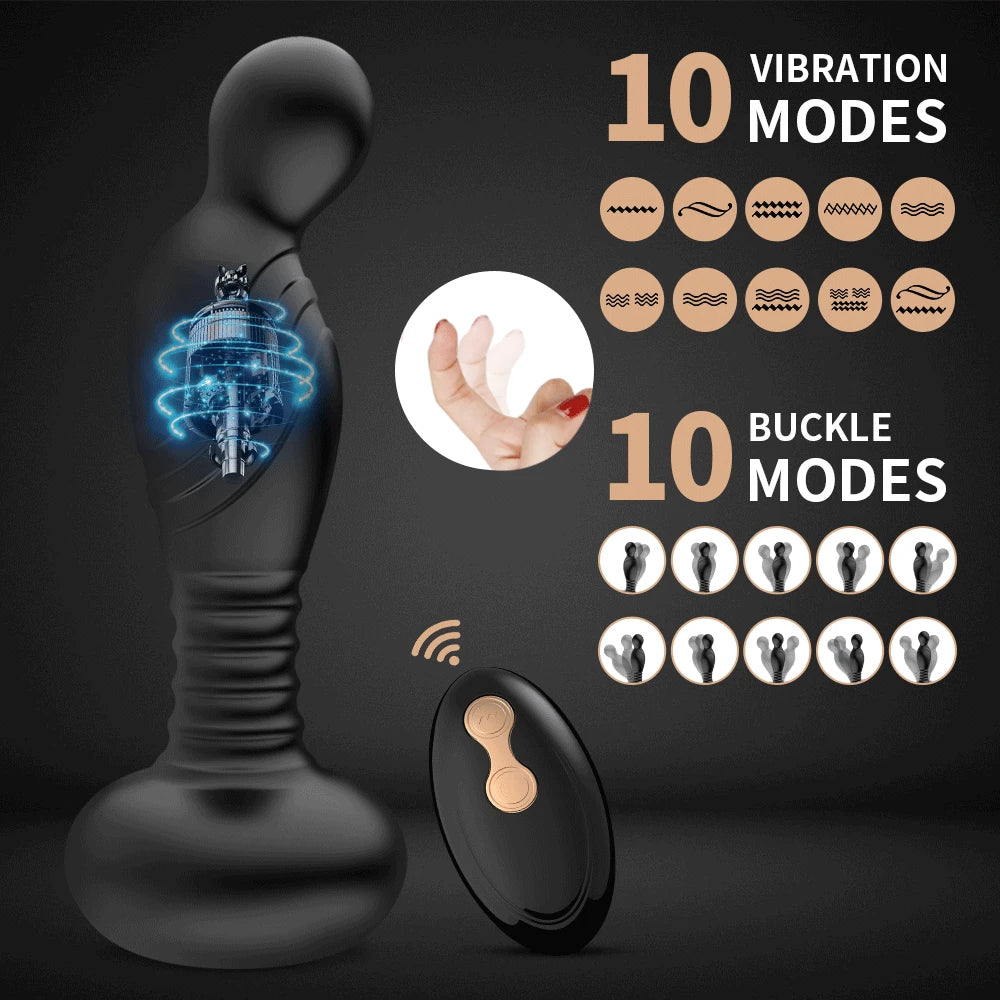 Remote Control Finger Prostate Massager - Clamp Vibrating Anal Plug Sex Toys for Men Women
