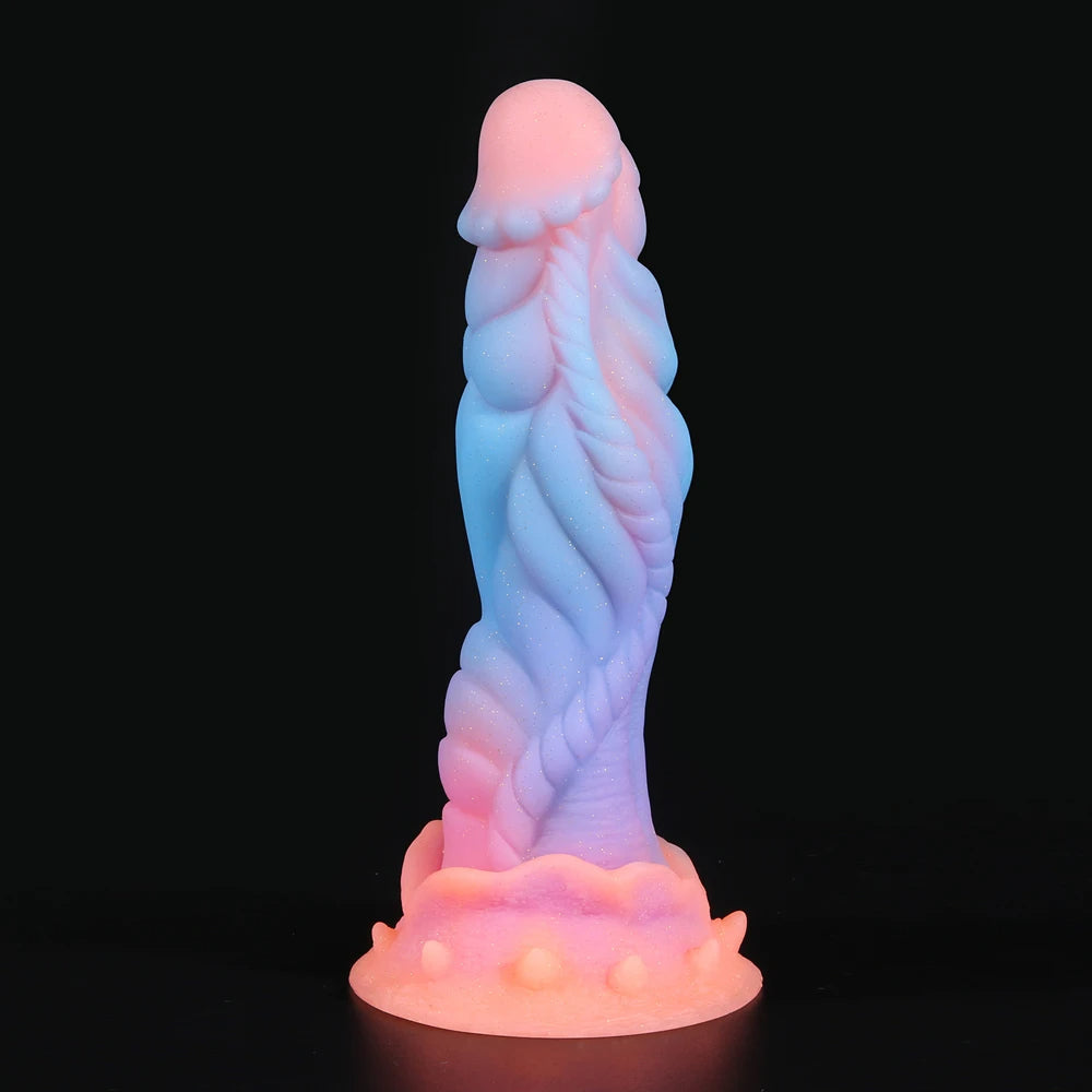 Luminous Dragon Dildo Butt Plug - Huge Monster Dildos Colourful Glowing Anal Sex Toy