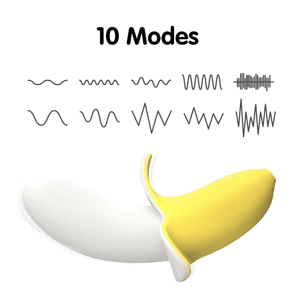 Banana Clit Clamp Tongue Vibrator - Nipple Massage G Spot Vibrating Dildo Women Gifts
