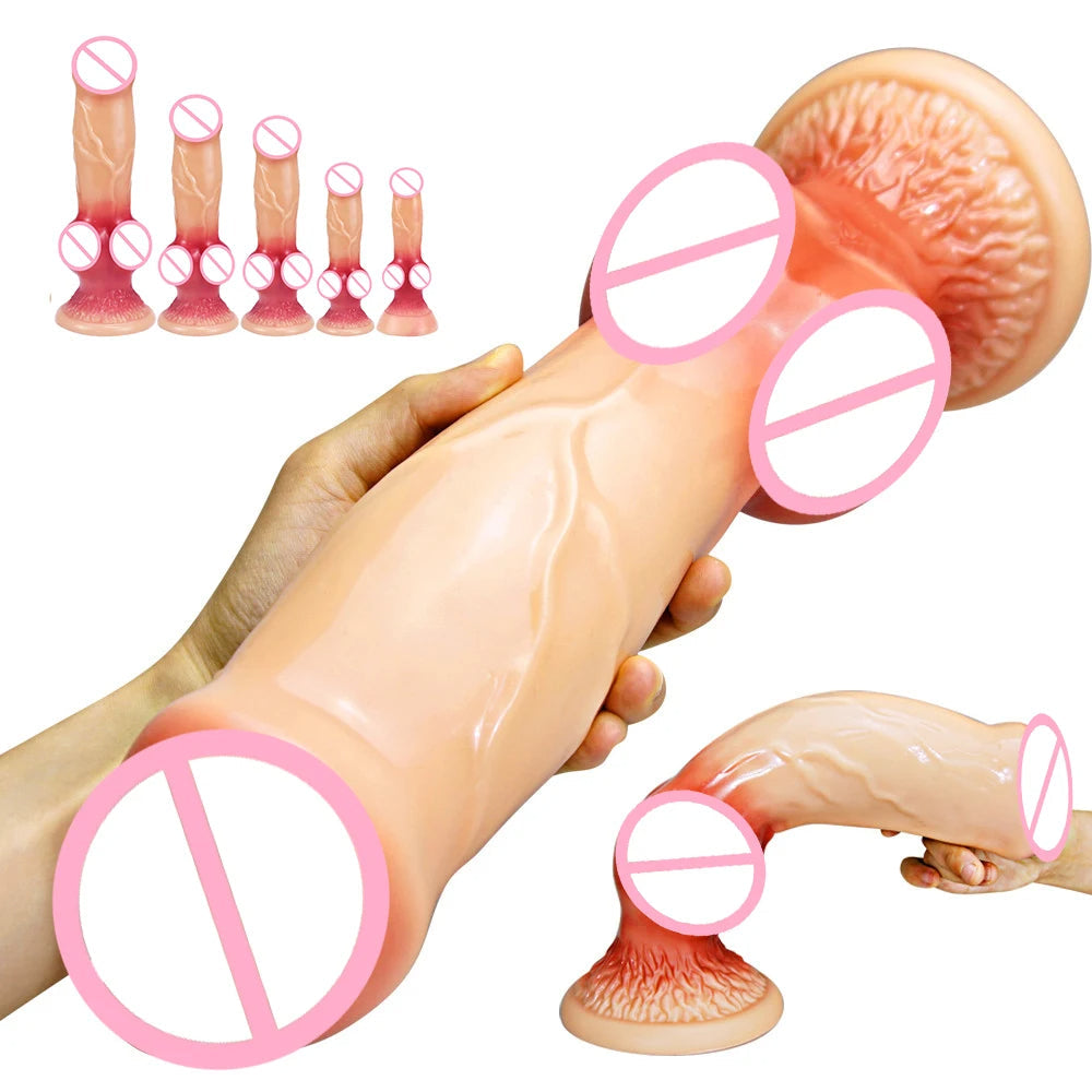 Huge Wolf Dildo Anal Butt Plug - Big Suction Cup Animaldildo Lifelike Sex Toys for Women Masturbation