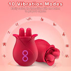 Clit Clamps Rose Women Vibrator - Dual Tongue Nipple Clamping Female Sex Toys