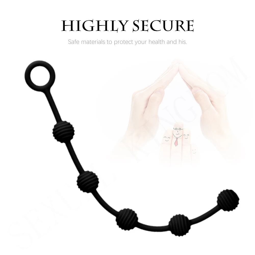 Large Anal Beads Butt Plug - Long Anal Dildo Prostate Massager Sex Toy