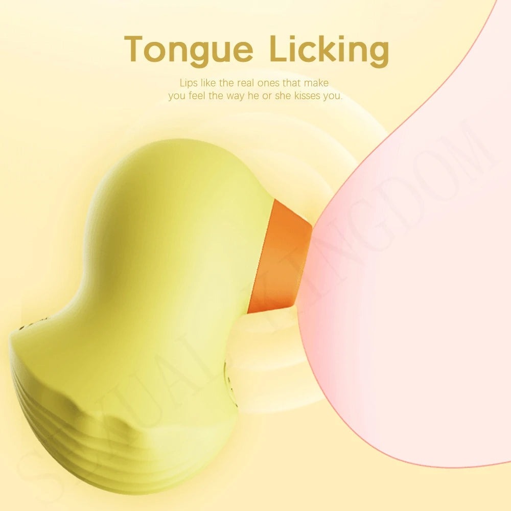 Clitoral Sucking  Oral Sex Women Masturbator - Portable Yellow Duck Clit Vibrator Gift