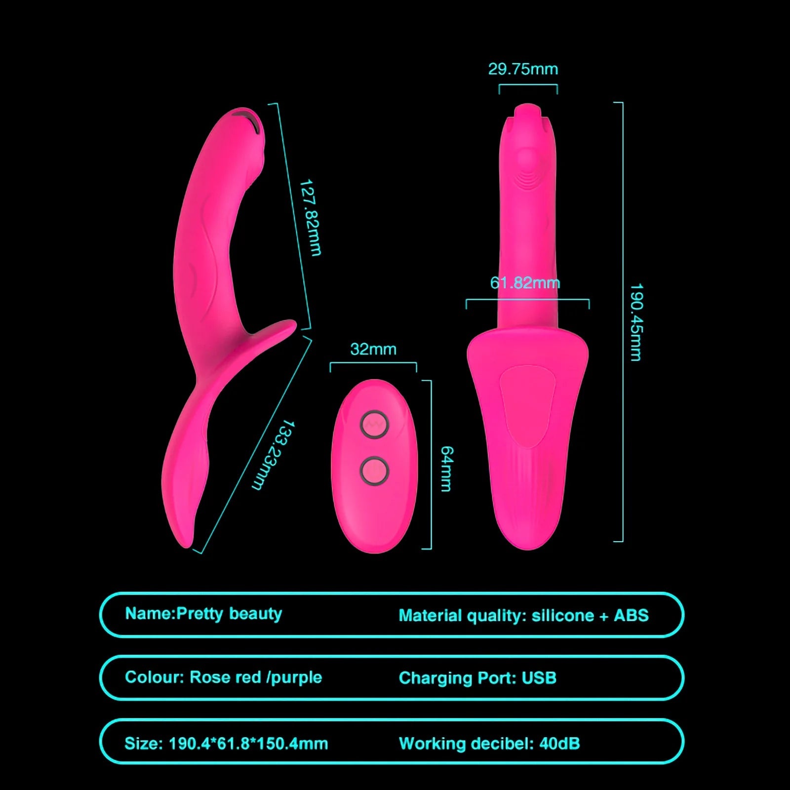 Remote Control Vibrating Strapon Dildo - Strap On Strapless Sex Toy for Women Masturbation