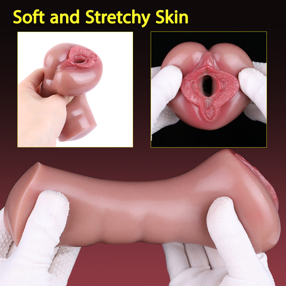 Pocket Pussy Realistic Labia Male Masturbator - Silicone Blowjob Masturbation Cup Sex Toys