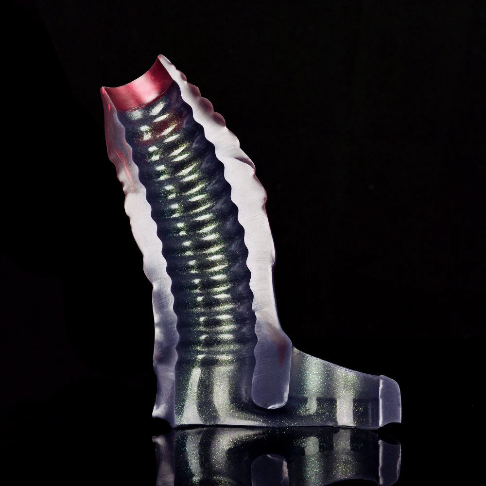 Black Samurai Cock Sleeve Men Sheath - Fantasy Silicone Delay Ejaculation Penis Extender