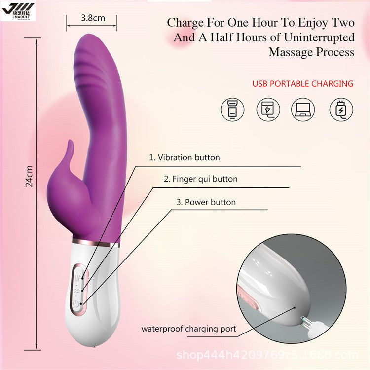 Rabbit Clitoral G Spot Vibrator - Dual End Clit Stimulator Anal Dildo Prostate Massager