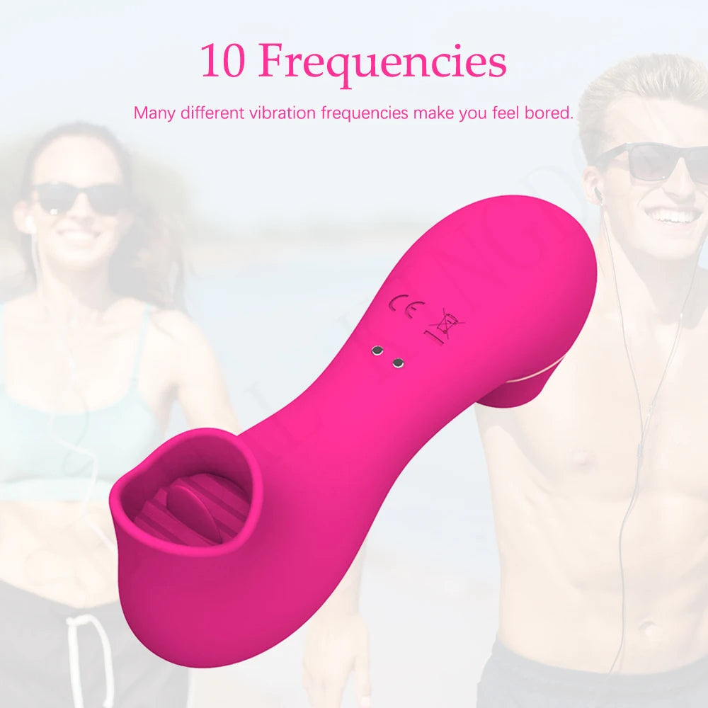 Rose Red Clit Sucking Vibrator - Tongue Licking Oral Sex Toys for Women Clitoral Stimulator