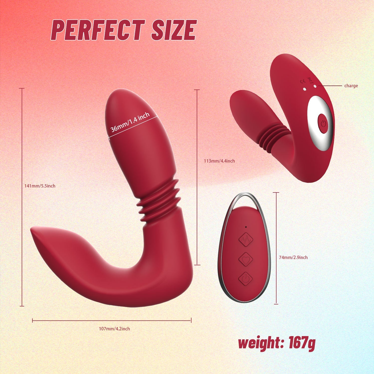 Remote Control G Spot Clitoral Vibrator - Anal Dildo Thrusting Clit Double End Stimulator