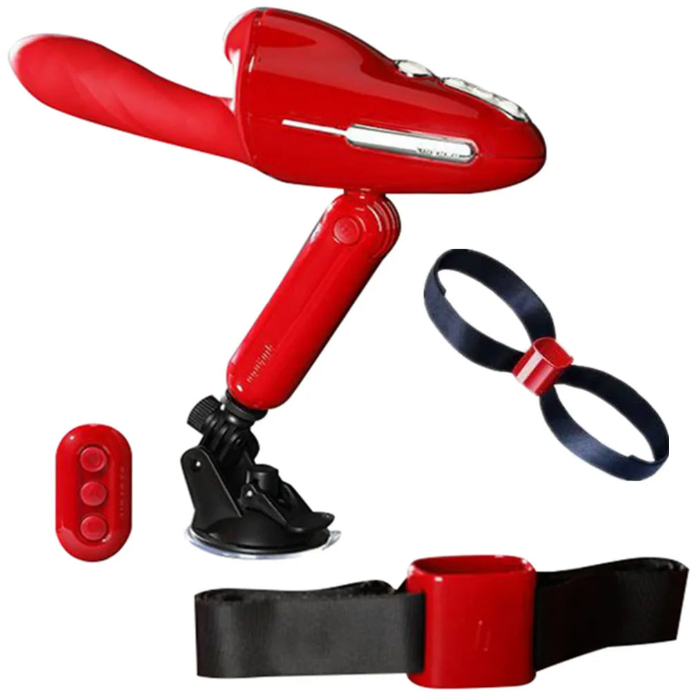 Remote Control Handheld Anal Dildo Sex Machine - Suction Cup Belt Strap On Adult Stroker