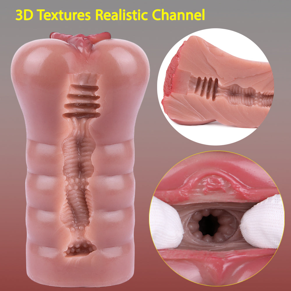 Pocket Pussy Realistic Labia Male Masturbator - Silicone Blowjob Masturbation Cup Sex Toys