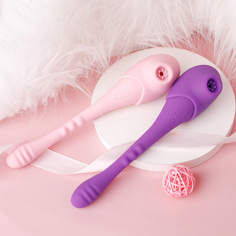 Clit Sucker Finger Prostate Massager - Double End Clitoral G Spot Vibrator