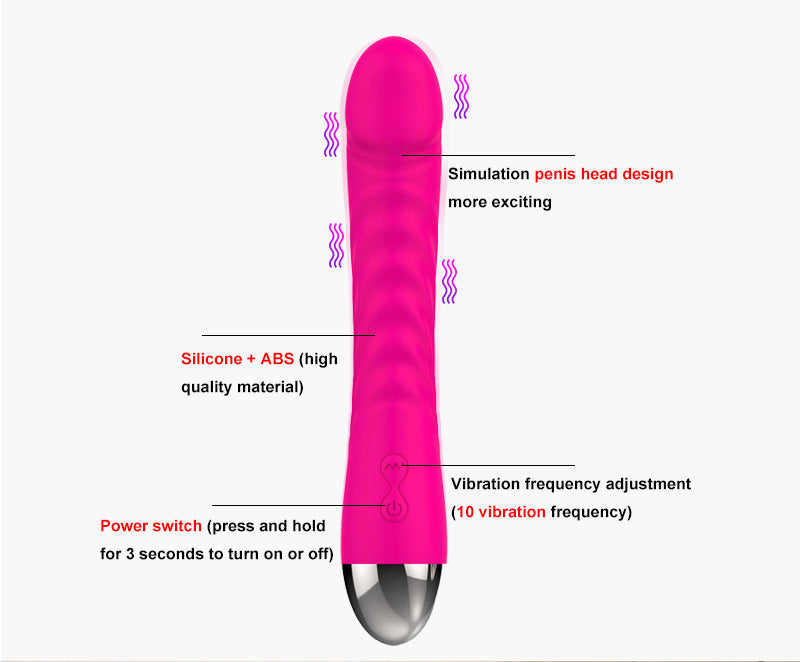 Realistic Dildo G Spot Vibrator - 10 Vibrating Clit Stimulation Female Sex Toys