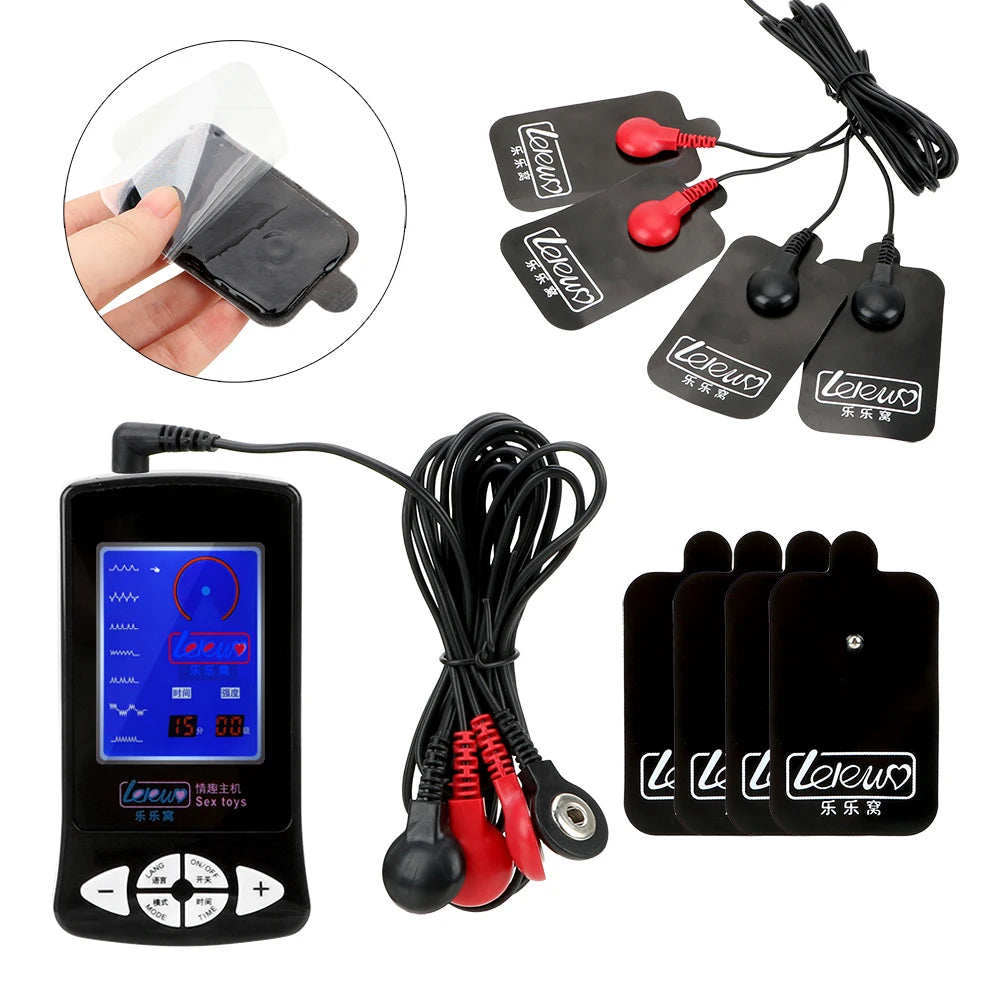 E-Stim Anal Plug Electrosex Prostate Massager - Electrode Pad Shocking G Spot Anal Stimulation
