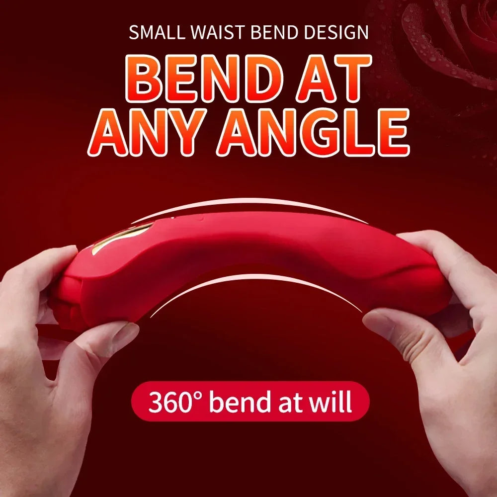 Vibrating Dildos G Spot Rose Vibrator - Dual End Dildo Vibrator Bendable Female Sex Toys