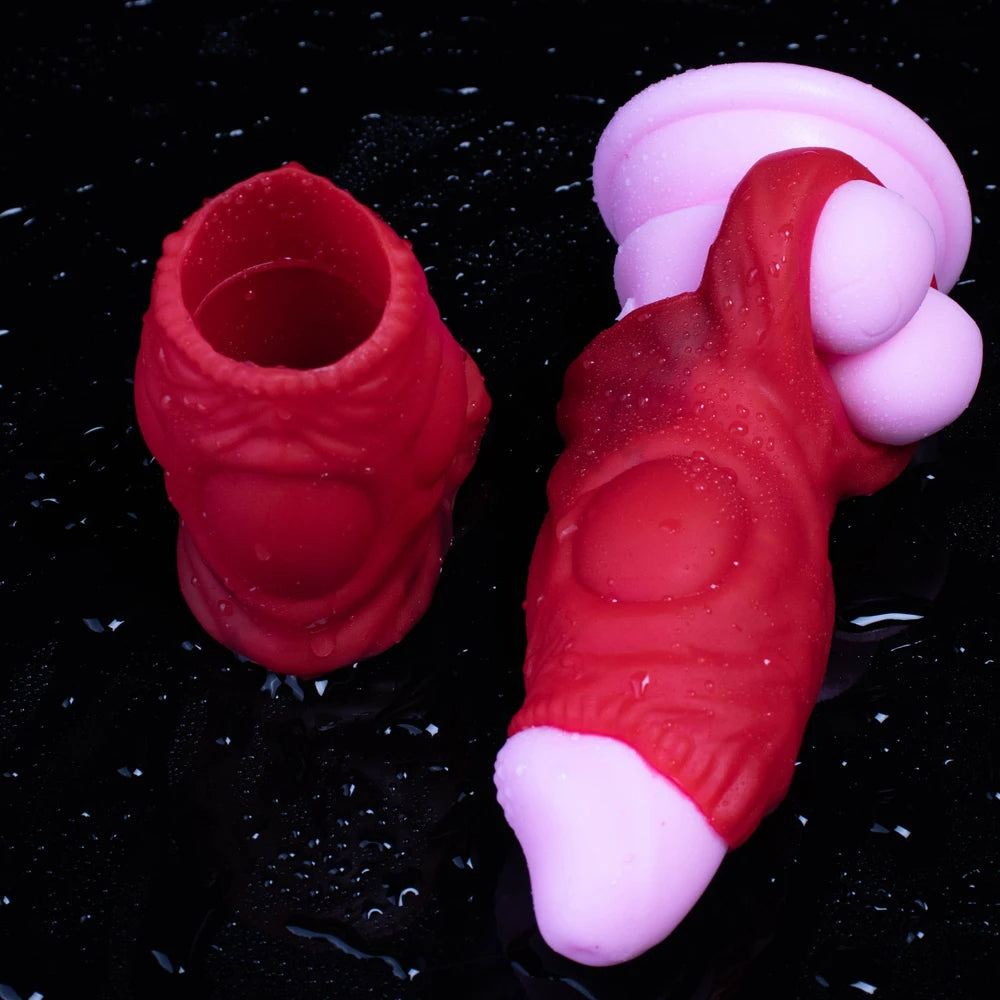 Monsterdildo Dragon Penis Sleeve Enlarger - Sillicone Fantasy Men Gay Pegging Sex Toys