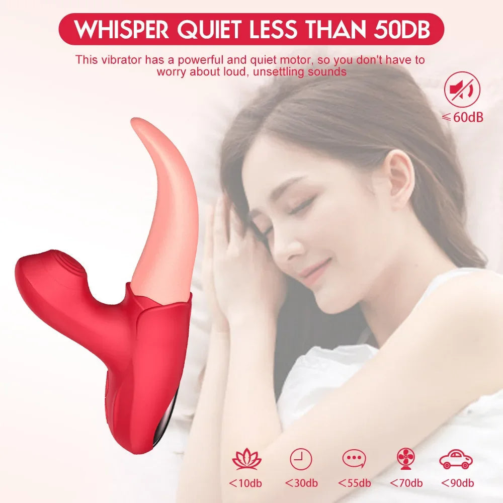Realistic Tongue Clit G Spot Stimulator - Fantasy Vagina Licking Clitoral Suck Female Sex Toy