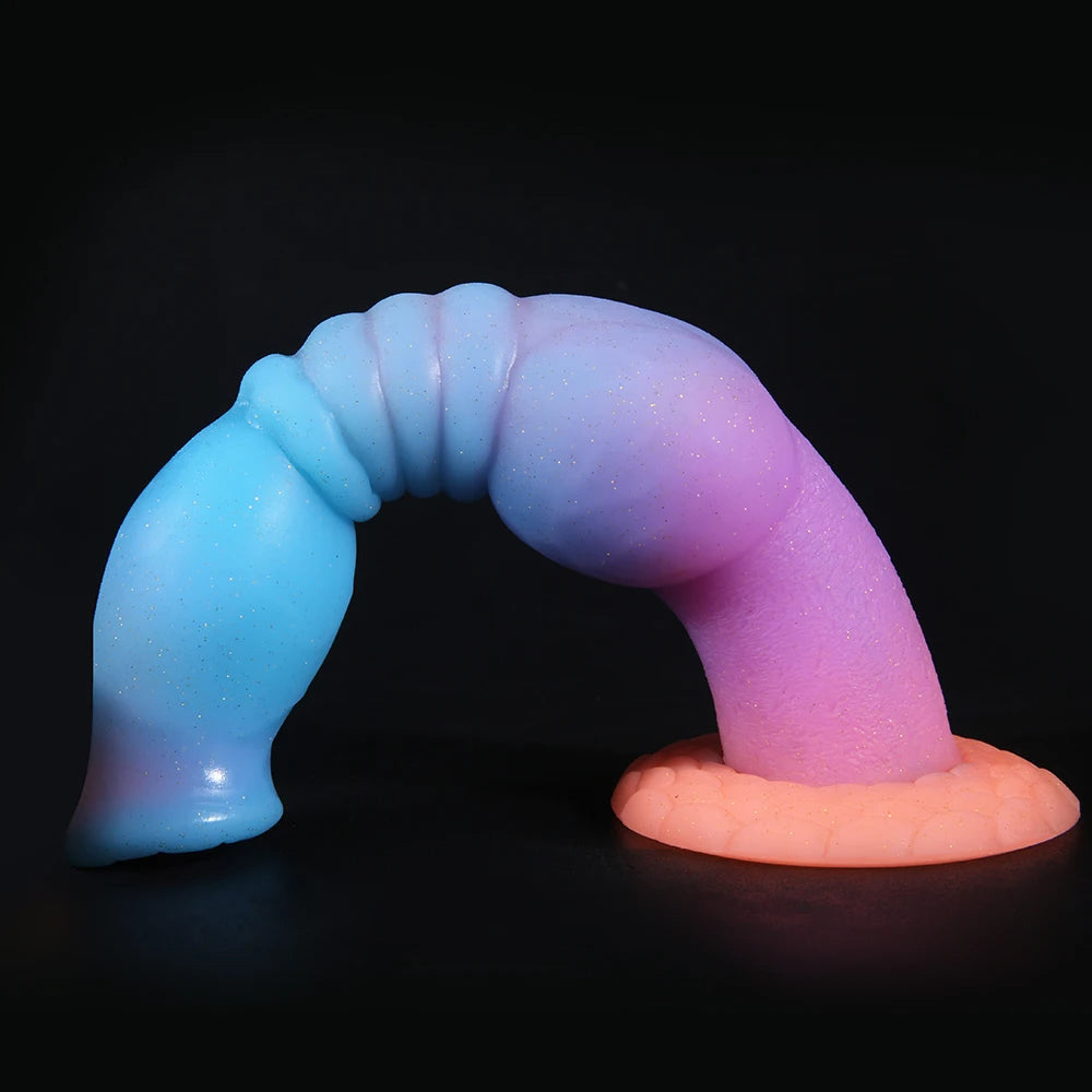 Exotic 9 inch Monster Dildo Long Butt Plug - Luminous Knotted Dildos Women Masturbation