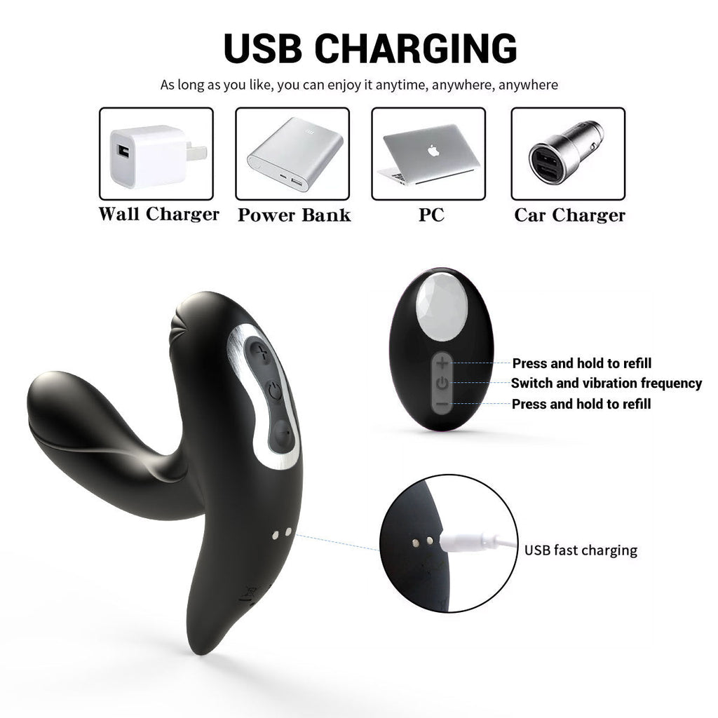 Remote Control Inflatable Anal Plug - Vibrating Dildo Butt Plug Prostate Massager
