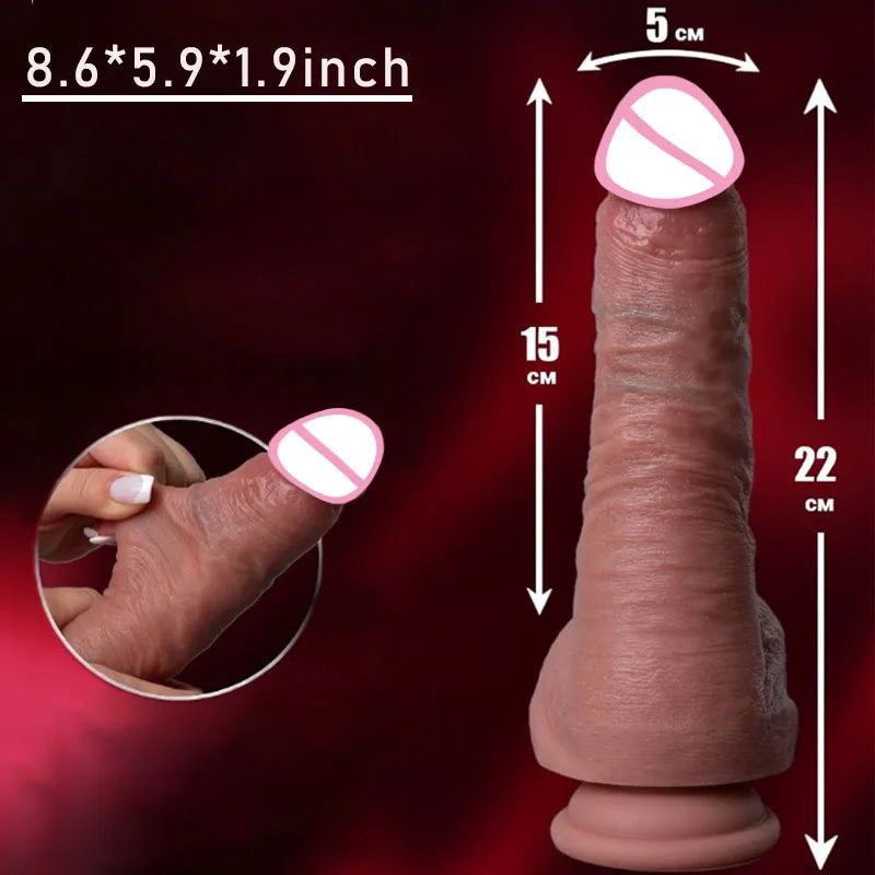 8 inch Realistic Dildo Thrusting Vibrator - Remote Control Lifelike Penis Vagina Masturbator