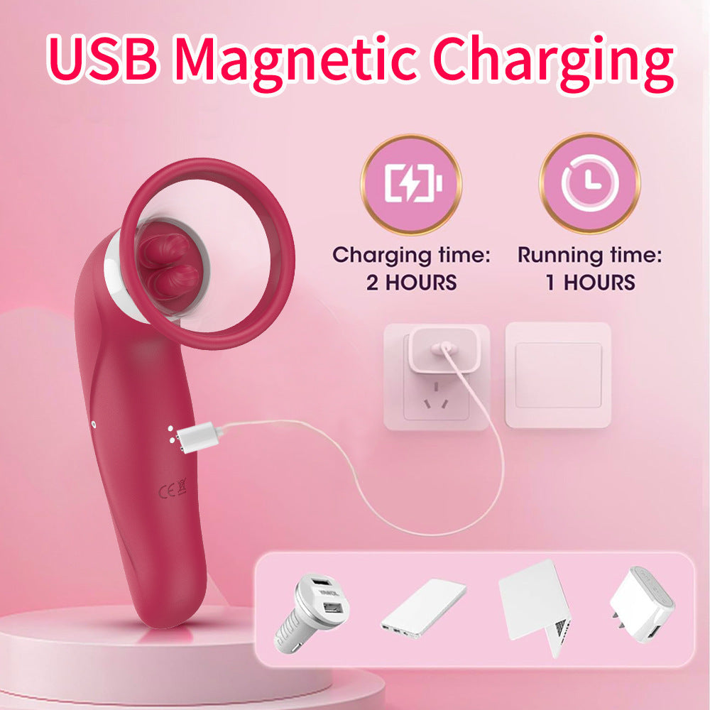 Clit Nipple Clamps Women Vibrator - Removable Mouth Suction Cup Clitoral Stimulator