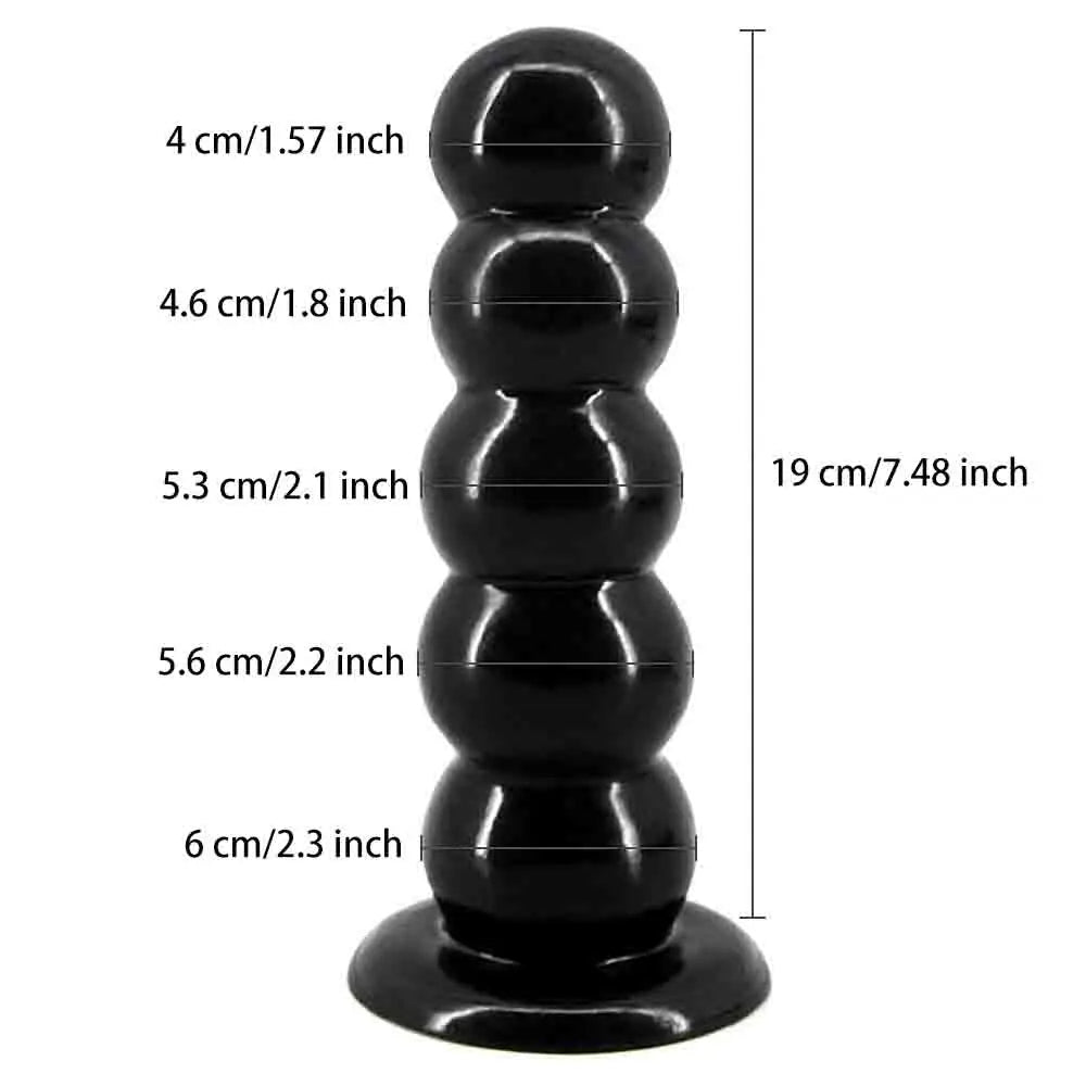 Suction Cup Huge Dildo Butt Plug - Graduated Beads Anal Dildos Sex Toys for Men Women