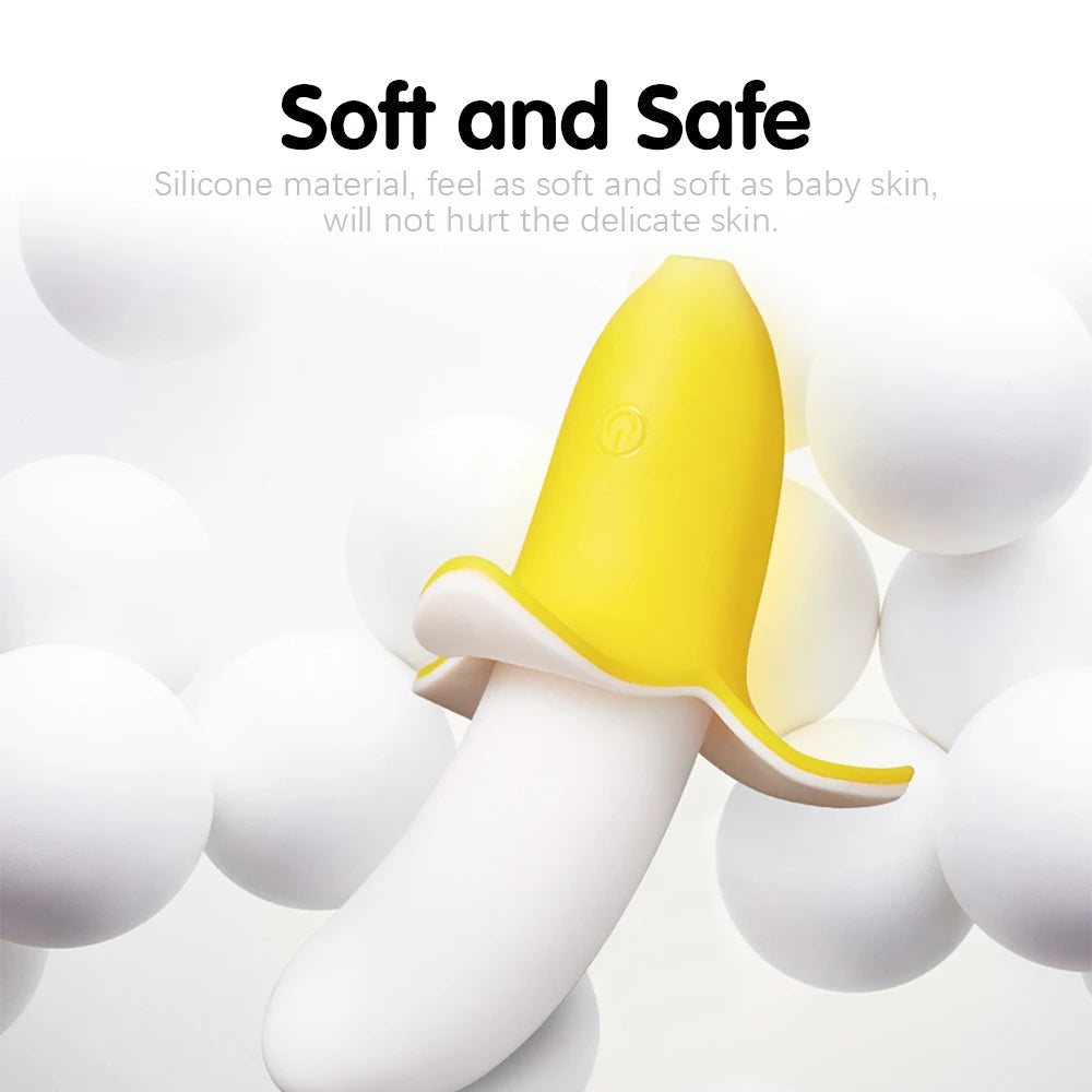 Banana Clit Clamp Tongue Vibrator - Nipple Massage G Spot Vibrating Dildo Women Gifts