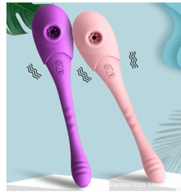 Clit Sucker Finger Prostate Massager - Double End Clitoral G Spot Vibrator
