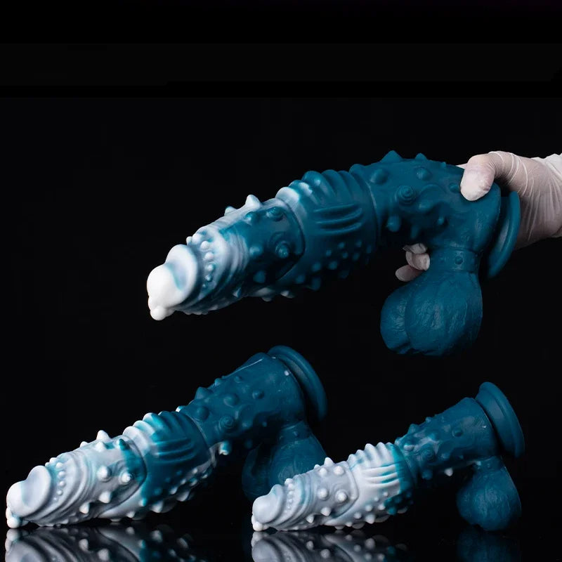 Fantasy Silicone Dragon Dildo - Exotic Spikes Textured Design with Sculpted Details